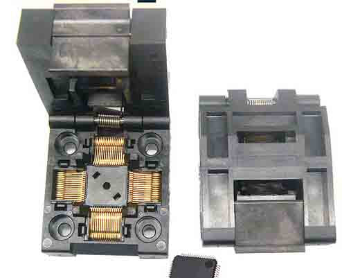 QFP64 ic socket adapter 0.5mm pitch QFP64 programming adapter