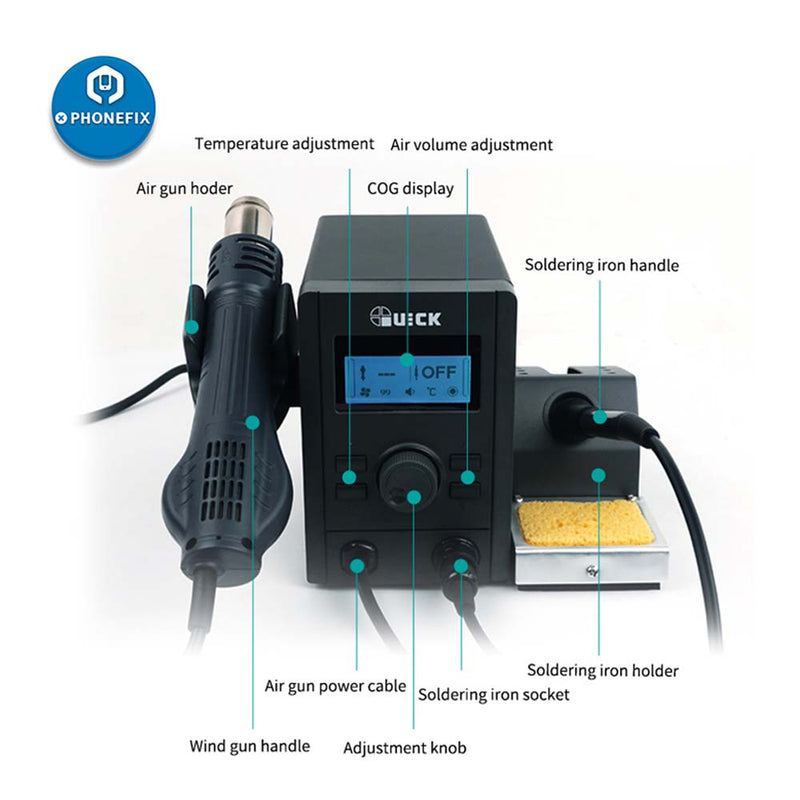 QUICK 715 2 in 1 Hot Air BGA Rework Station & Soldering Station