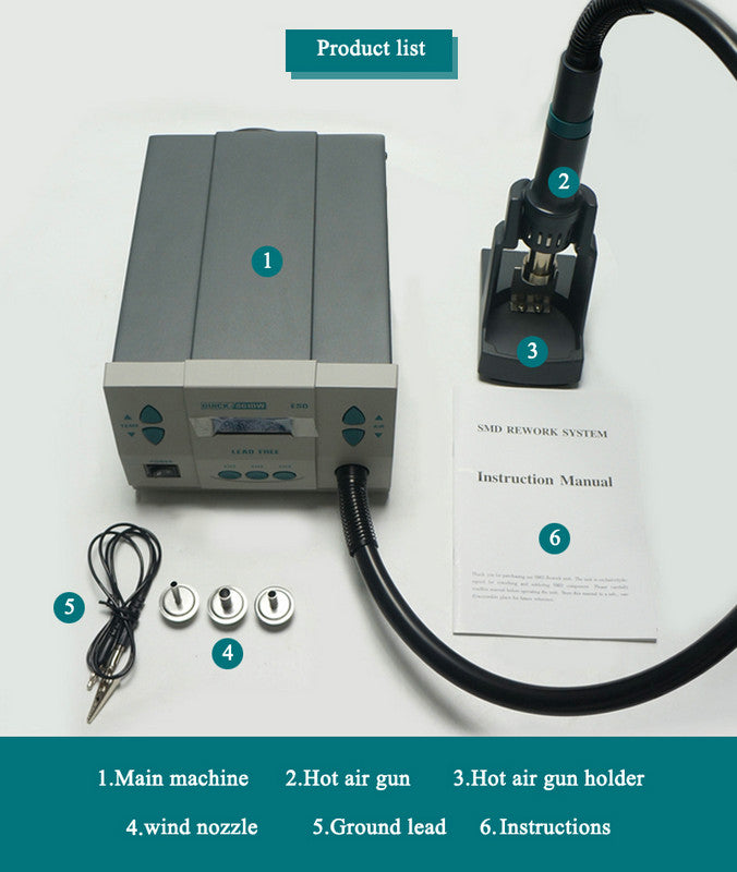 Hot Gas Rework System QUICK 861DW Hot Air Rework station 1000W Lead Free Rework Station