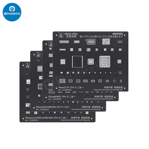 QianLi MEGA-IDEA Black BGA Reballing Stencil For iPhone 6-14 Pro Max