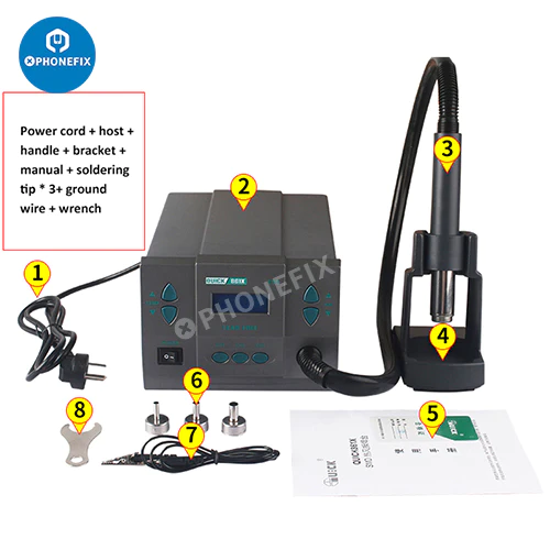 Quick 861X 1300W Soft Rotating Hot Air Gun Soldering Station