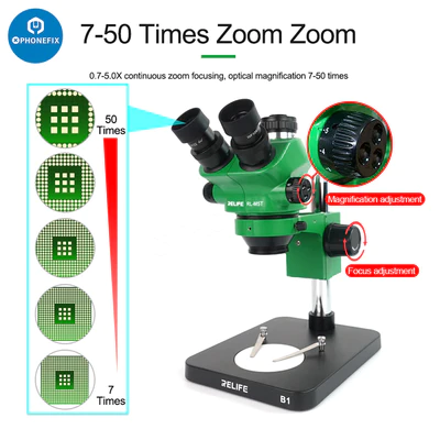 RELIFE RL-M5T-B1 Trinocular HD Stereo Microscope LED Display