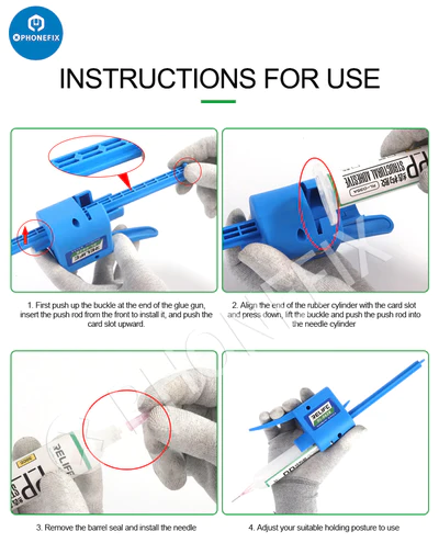 RL-062B Manual Glue Gun Solder Paste Booster With 2 Needles