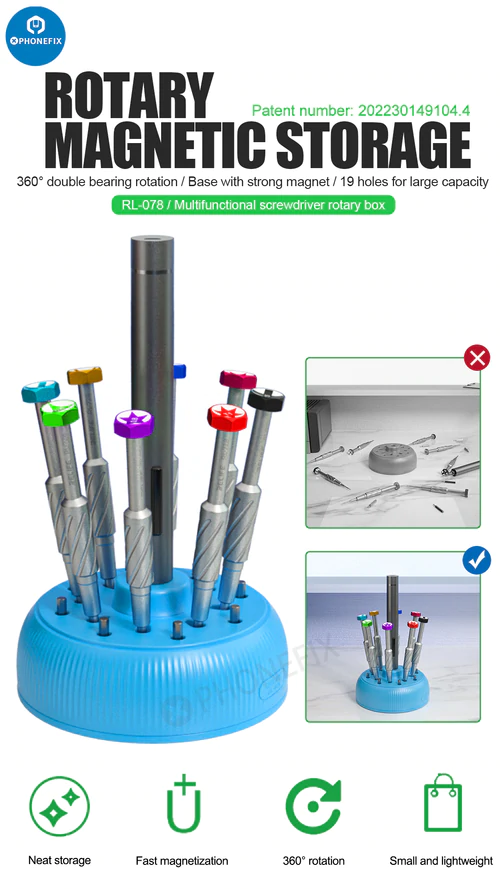 RL-078 Screwdriver Storage Box Large Capacity 360° Rotary