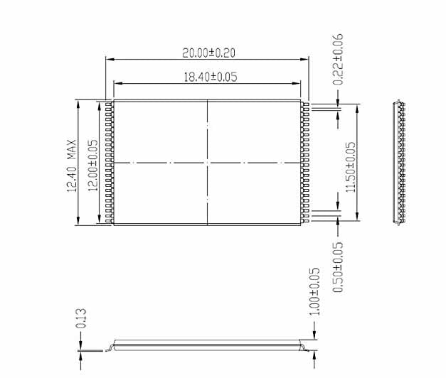 TSOP48 IC Test Socket 0.5mm 12*20mm TSOP48 Socket Adapter