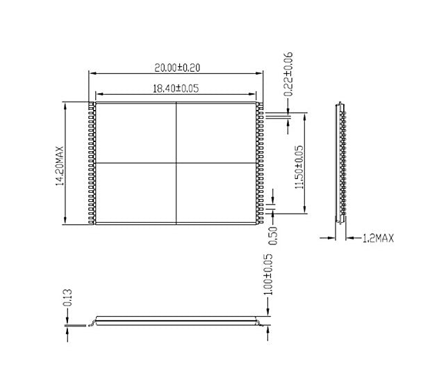 TSOP56 Socket Adapter 0.5mm 14*18mm TSOP56 IC Test Socket