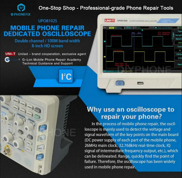 UNI-T UPO8102S Soldering Repair Dedicated Oscilloscope 2 Channels