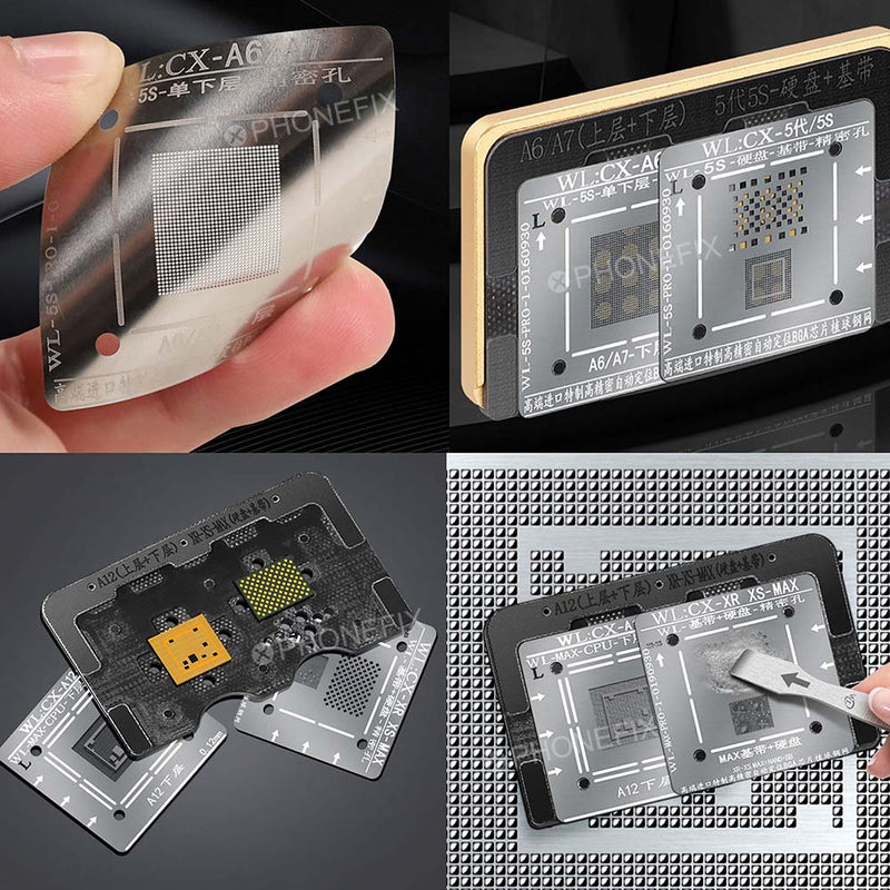 Iphone 6 - XS Max CPU NAND BGA Reballing Stencil platform