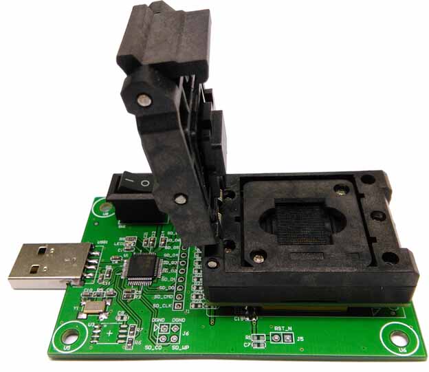 eMCP221 FBGA221 Test Socket Adapter to USB Interface BGA221