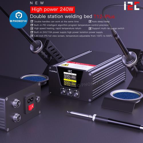 i2C T-12 plus 240W Double Handles Soldering Station For Mobile Phone Repair