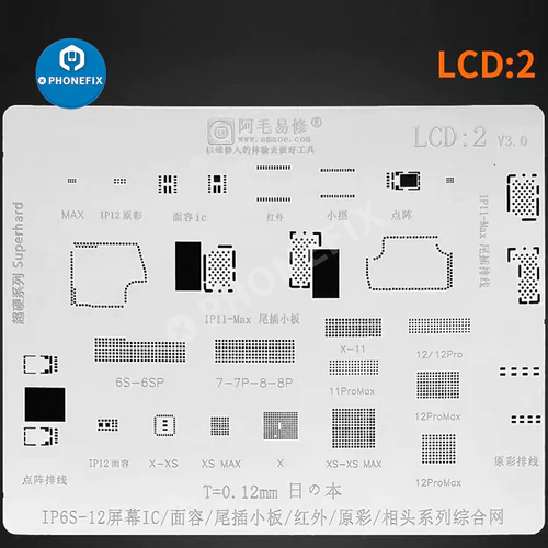 iPhone Face ID LCD Display Screen Repair BGA Tin Planting Steel Mesh