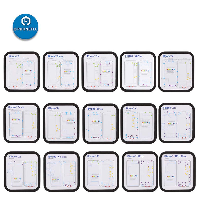 iPhone part chart Magnetic Screw Mat Lcd Screen Assembly assistant